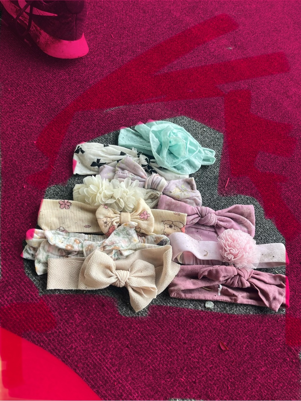 Kids Bow & Flower Headband Set - Pink, Cream, Mint
